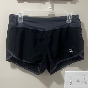 Mizuno Black Athletic Shorts with Gray Trim
